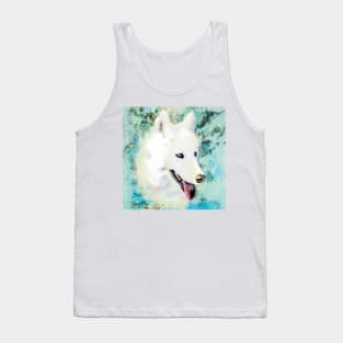 White Wolf Artistic Portrait Tank Top